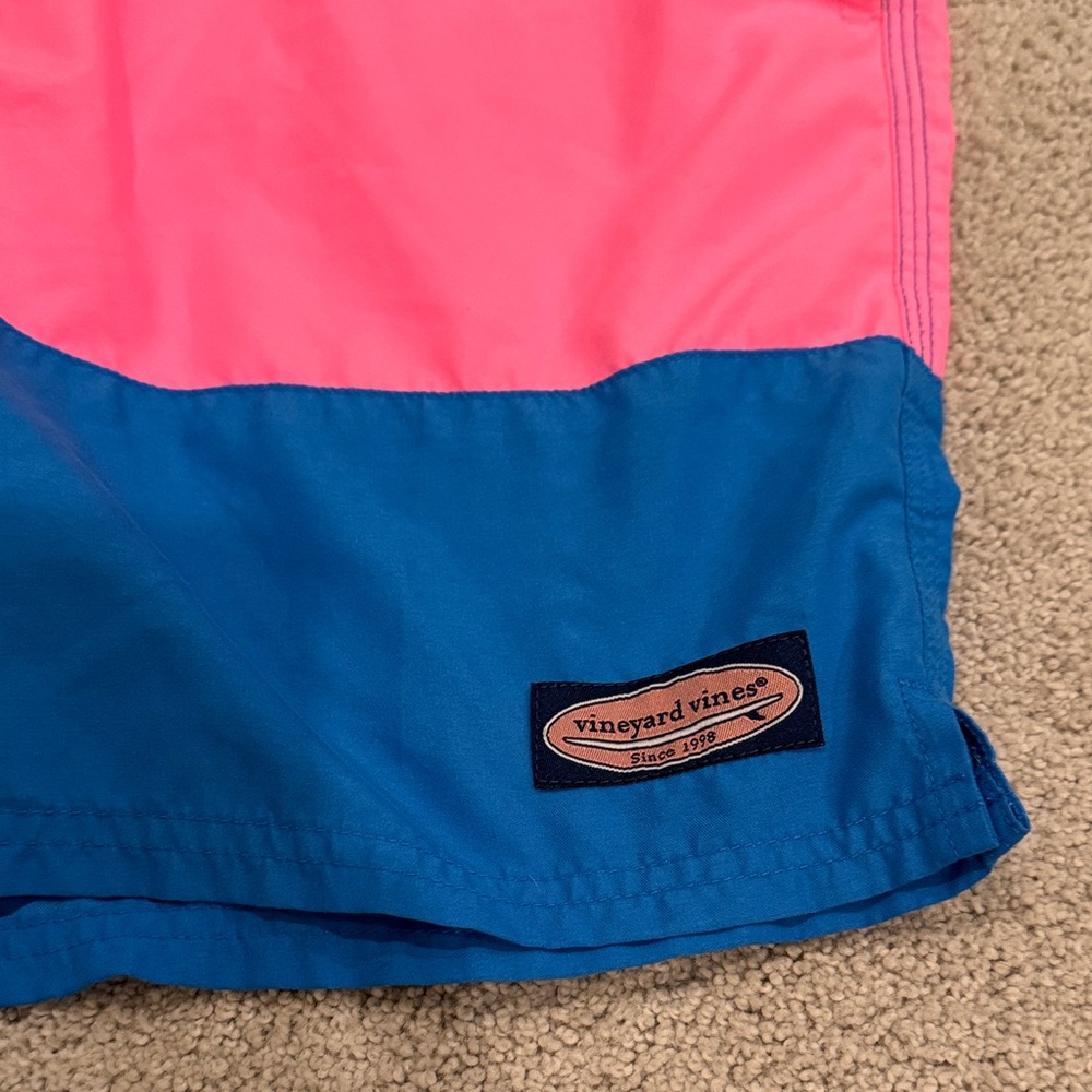 Vineyard Vines Pink, Blue & Teal Swim Shorts - Picture 2 of 5